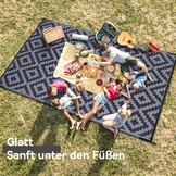 Homaxy Buitenkleed Zwart/Grijs 270x360 cm - Omkeerbaar & UV-bestendig