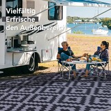 Homaxy Buitenkleed Zwart/Grijs 270x360 cm - Omkeerbaar & UV-bestendig