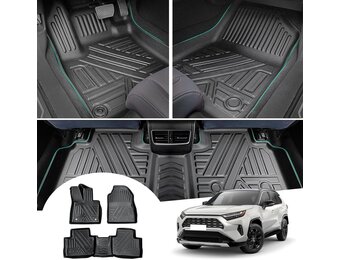 GAFAT Toyot-a RAV4 XA50/ Hybrid HEV 2019-2024 2025 Vloermatten, Rubbermatten, Origineel, 3D-Scannen, TPE Extra Hoge Rand, 6-10 CM, Compatibel met Toyota RAV4 Accessoires (TPE)