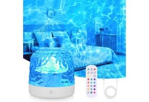 Projectielamp Watergolven RGB 16 Kleuren | Dimbaar Nachtlampje USB Afstandsbediening