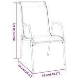 6x VidaXL Tuinstoelen Staal/Textileen Zwart - 35% Korting!
