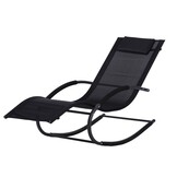 Zwarte Schommel Ligstoel Tuin & Balkon - 150kg Draagkracht - 60% Korting