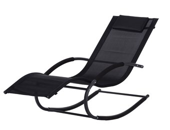 Zwarte Schommel Ligstoel voor Tuin & Balkon - 34% Korting