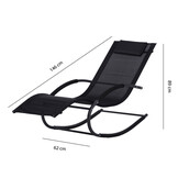 Zwarte Schommel Ligstoel Tuin & Balkon - 150kg Draagkracht - 60% Korting