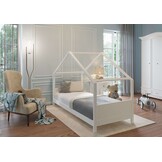 Huisbed Kinderbed 90x200cm Grenenhout Wit met Korting