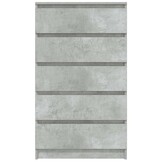 vidaXL Ladekast 60x36x103 cm bewerkt hout betongrijs