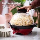 Gadgy Popcorn Machine Round with Non-Stick Coating - Popcorn Maker Quiet and Fast - 5 liters - Funcooking for Party & Kids - Popcornpan | Prepare up to 5 liters of popcorn in 3 minutes with non-stick coating and removable heating plate