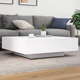 vidaXL Salontafel met LED-verlichting 100x100x31 cm wit
