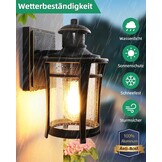 Zwarte buitenwandlamp met bewegingssensor, 3 lichtmodi (34% korting)