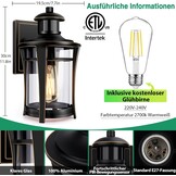 Zwarte buitenwandlamp met bewegingssensor, 3 lichtmodi (34% korting)