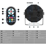 U`King 4 stuks led-par licht met waterdichte tas, RGB 72 W led-spots, podiumlicht, 7 modi, feestlicht, lichteffecten met afstandsbediening, voor bar, show, DJ, bruiloft, Kerstmis, podiumverlichting