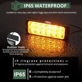 EYPINS 8 x waarschuwingslampje voor de auto, knipperlicht, stroboscoop, 12 W/licht, 14 flitsmodi, waarschuwingslicht, barnsteen, noodgevallen, flitser voor 12/24 V, vrachtwagen, noodgevallen