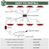 EYPINS 8 x waarschuwingslampje voor de auto, knipperlicht, stroboscoop, 12 W/licht, 14 flitsmodi, waarschuwingslicht, barnsteen, noodgevallen, flitser voor 12/24 V, vrachtwagen, noodgevallen