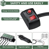 EYPINS 8 x waarschuwingslampje voor de auto, knipperlicht, stroboscoop, 12 W/licht, 14 flitsmodi, waarschuwingslicht, barnsteen, noodgevallen, flitser voor 12/24 V, vrachtwagen, noodgevallen
