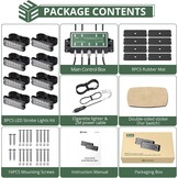 EYPINS 8 x waarschuwingslampje voor de auto, knipperlicht, stroboscoop, 12 W/licht, 14 flitsmodi, waarschuwingslicht, barnsteen, noodgevallen, flitser voor 12/24 V, vrachtwagen, noodgevallen
