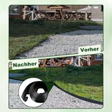 Storystore Flexibele gazonrand, kunststof, 20 m lang, 10 cm hoog, bloembed omranding, tuin, gazonranden met 200 grondankers, plastic perkrand, perkrand, gazonbegrenzing, zwart
