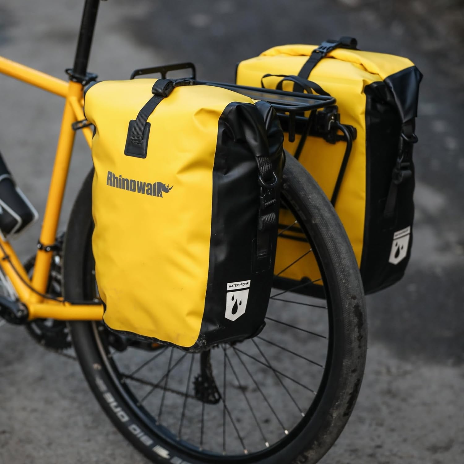 Rhinowalk Fietstas Waterdichte 25L voor Fiets Cargo Rack Zadeltas Professionele Fietsen Accessoires-Geel