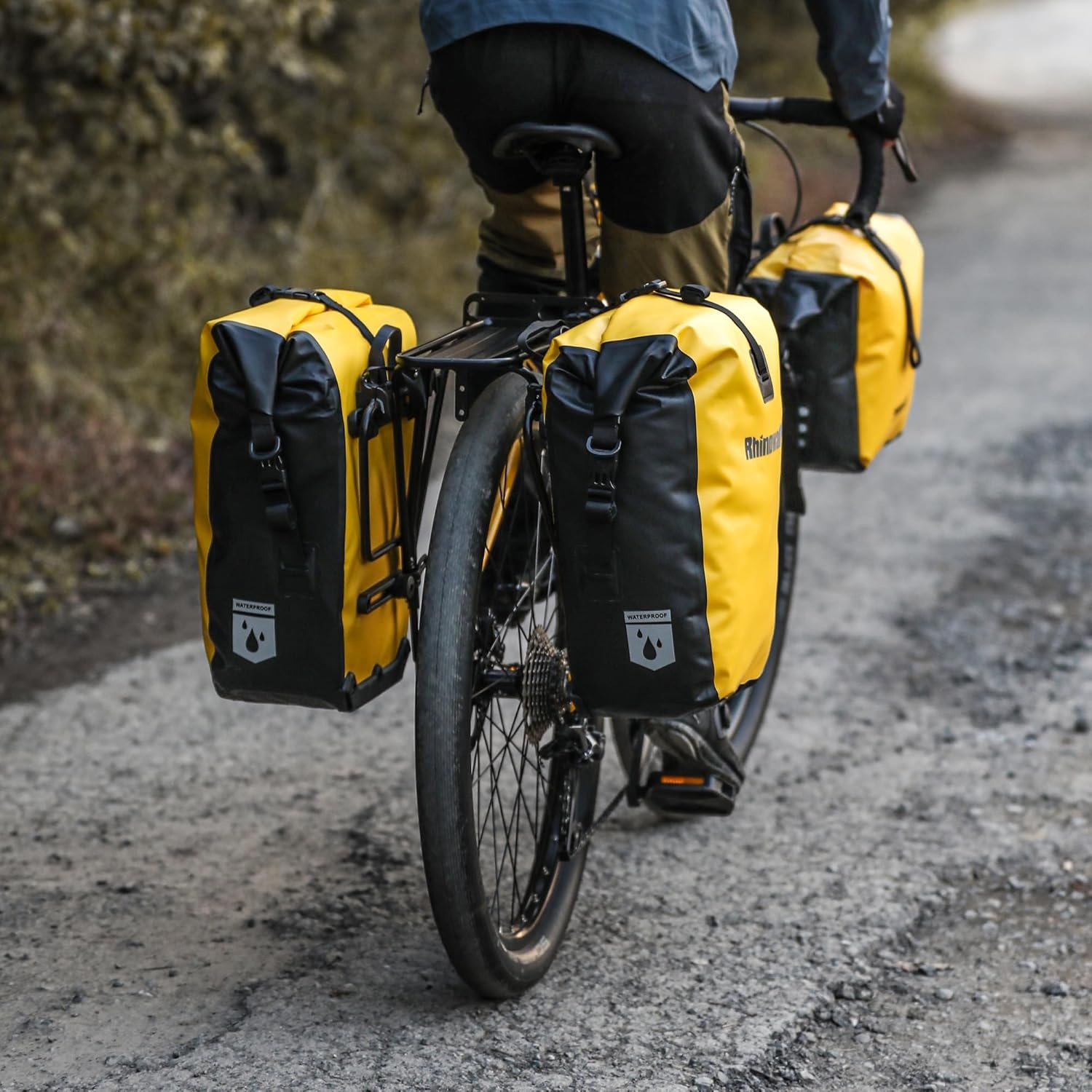 Rhinowalk Fietstas Waterdichte 25L voor Fiets Cargo Rack Zadeltas Professionele Fietsen Accessoires-Geel