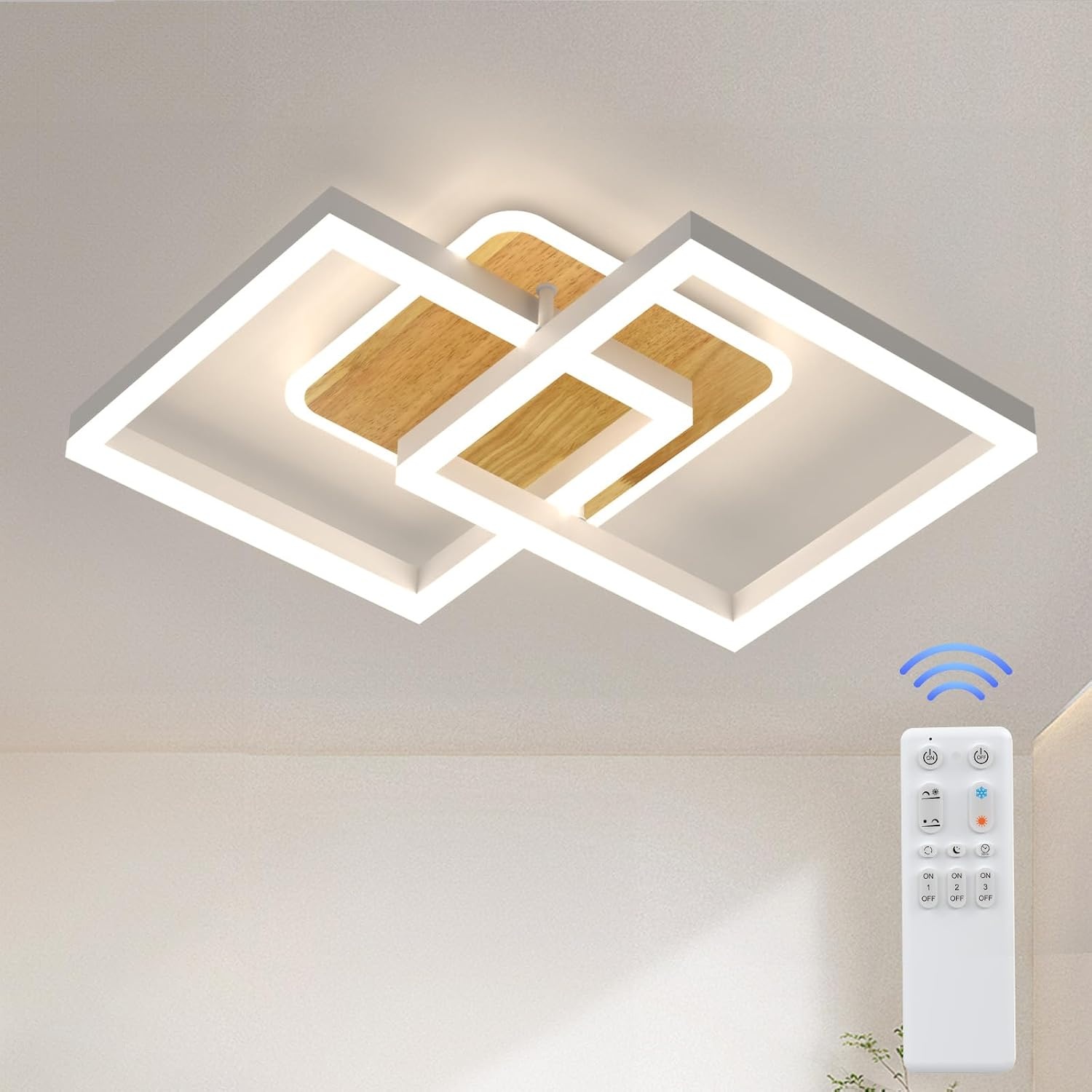 Plafondlamp LED Wit Hout 65cm Dimbaar met Afstandsbediening | -40%