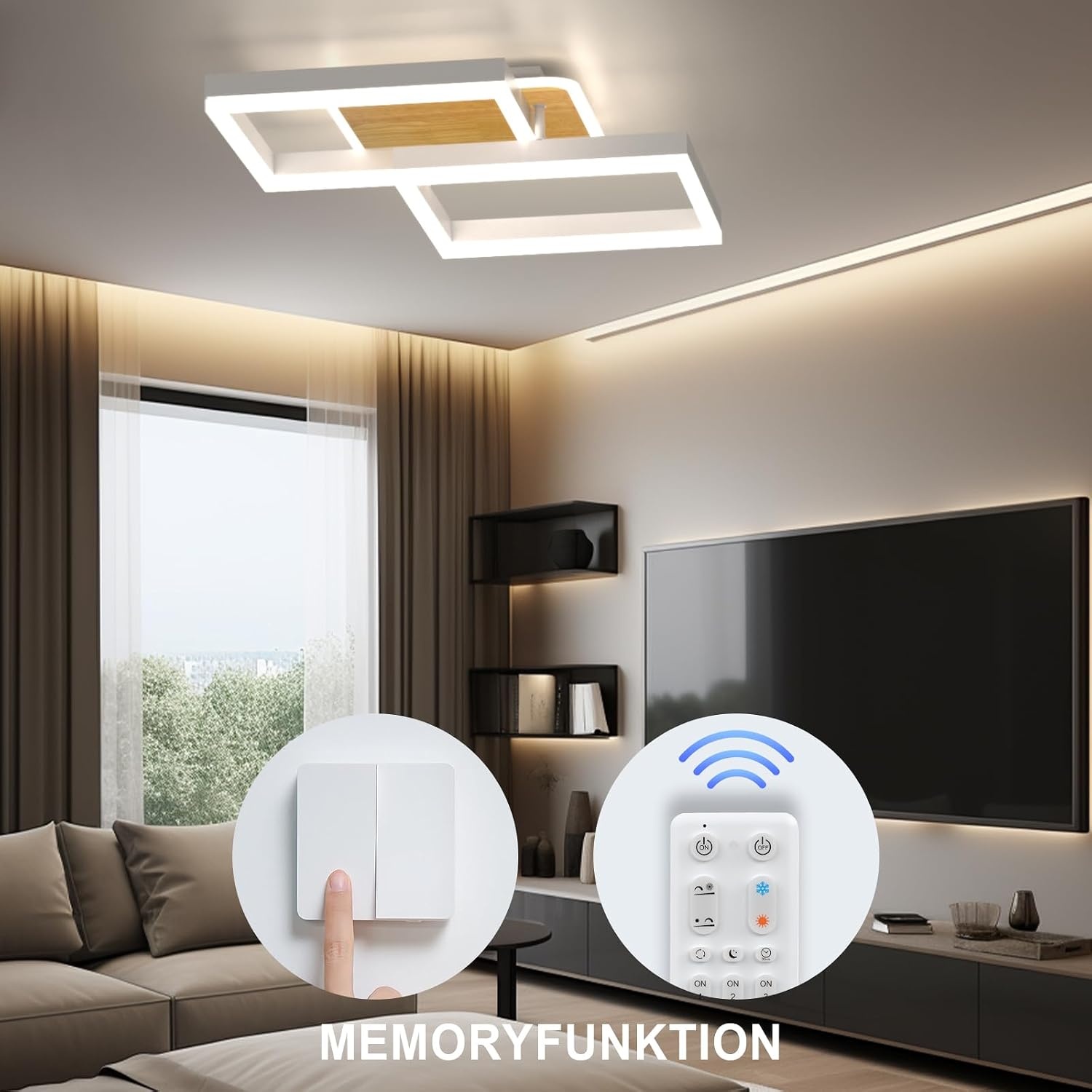 Plafondlamp LED Wit Hout 65cm Dimbaar met Afstandsbediening | -40%