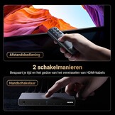 UGREEN 8K@60Hz HDMI Switch 5 in 1 uit Aluminium Ondersteuning 4K@240Hz HDR10+ HDCP 2.3 CEC HDMI 2.1 Switcher Splitter met Voedingsadapter Compatibel met PS5/4 Xbox Switch Apple TV Fire Stick
