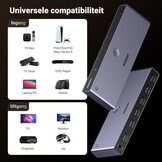 UGREEN 8K@60Hz HDMI Switch 5 in 1 uit Aluminium Ondersteuning 4K@240Hz HDR10+ HDCP 2.3 CEC HDMI 2.1 Switcher Splitter met Voedingsadapter Compatibel met PS5/4 Xbox Switch Apple TV Fire Stick