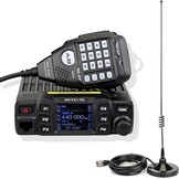 Retevis RT95 Hamradio-Zendontvanger met Dual-Band Antenne, Mini Mobiele Zendontvangers met Draaibaar Dubbel LCD-Display, 200 Kanalen, SL16/PL259 Mobiele Auto-Antenne
