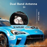Retevis RT95 Hamradio-Zendontvanger met Dual-Band Antenne, Mini Mobiele Zendontvangers met Draaibaar Dubbel LCD-Display, 200 Kanalen, SL16/PL259 Mobiele Auto-Antenne