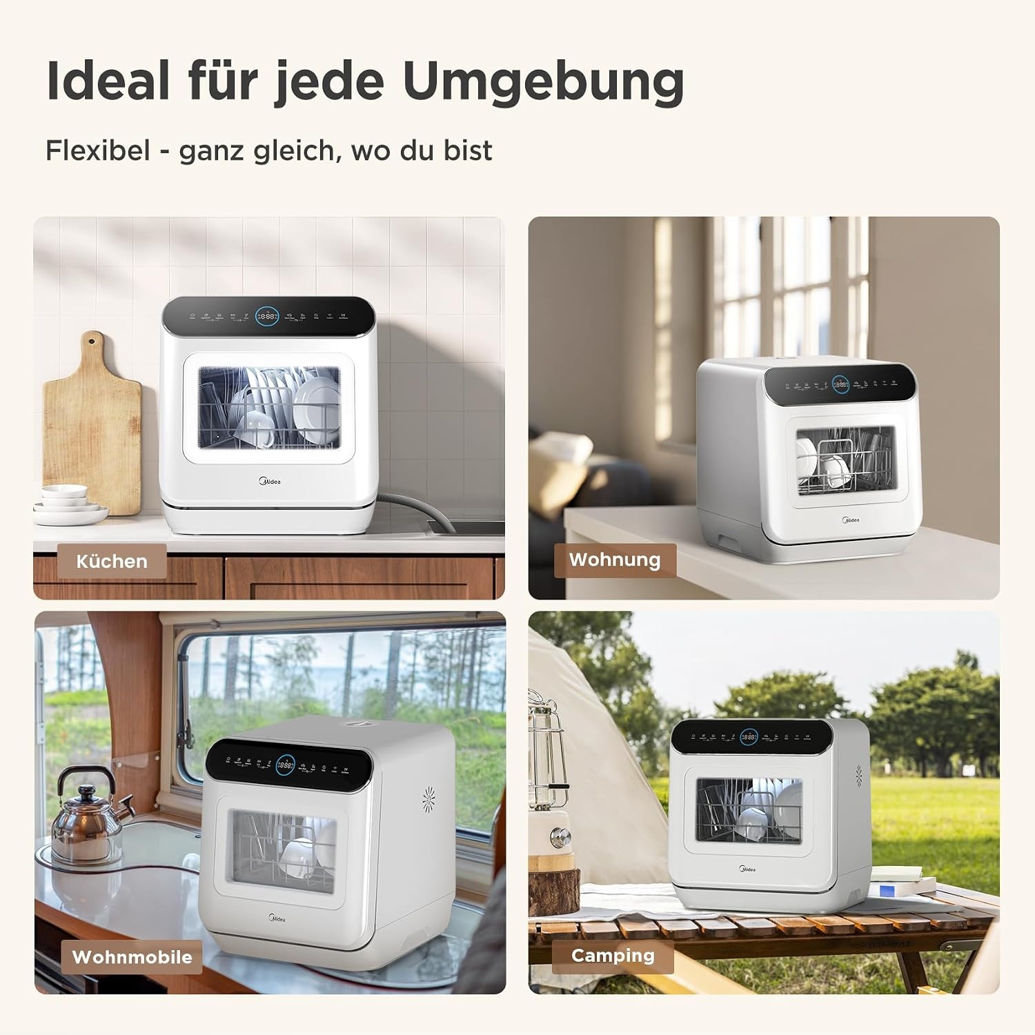 Tafelmodel vaatwasser met korting: 3 couverts, 6+1 programma's, app-bediening