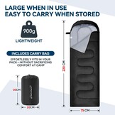 Clostnature Slaapzak voor Volwassenen - Lichtgewicht Slaapzak voor Kamperen, Compact 3 Seizoenen Ultralicht Ontwerp, Warm en Ruim voor Eén Persoon, Ideaal voor Wandelen en Backpacken