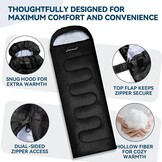 Clostnature Slaapzak voor Volwassenen - Lichtgewicht Slaapzak voor Kamperen, Compact 3 Seizoenen Ultralicht Ontwerp, Warm en Ruim voor Eén Persoon, Ideaal voor Wandelen en Backpacken