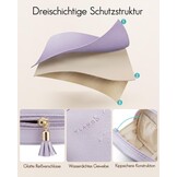 Vlando Kleine make-uptas voor portemonnee met steekvakken, make-uptas voor dames met ritssluiting, waterdichte make-uptas voor vrouwen, lichtlila, Klassiek