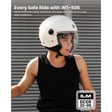 ILM Motorcycle Helmet Retro Men Ladies Jet Helmet Motorcycle Men Women ECE2206 Model WT506 - Maat XL