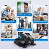 MERACH Mini Elektrische Crosstrainer - Zwart - Onder Bureau - Voor Ouderen en Revalidatie