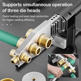 Muffenlasapparaat, 1500W Weldinger lasapparaat voor kunststofbuizen Ø 20/25/32/40/50/63mm PPR buis lasapparaat 100°C-320°C Instelbare temperatuur buislasmachine met buisschaar 42mm en 6 muffetjes