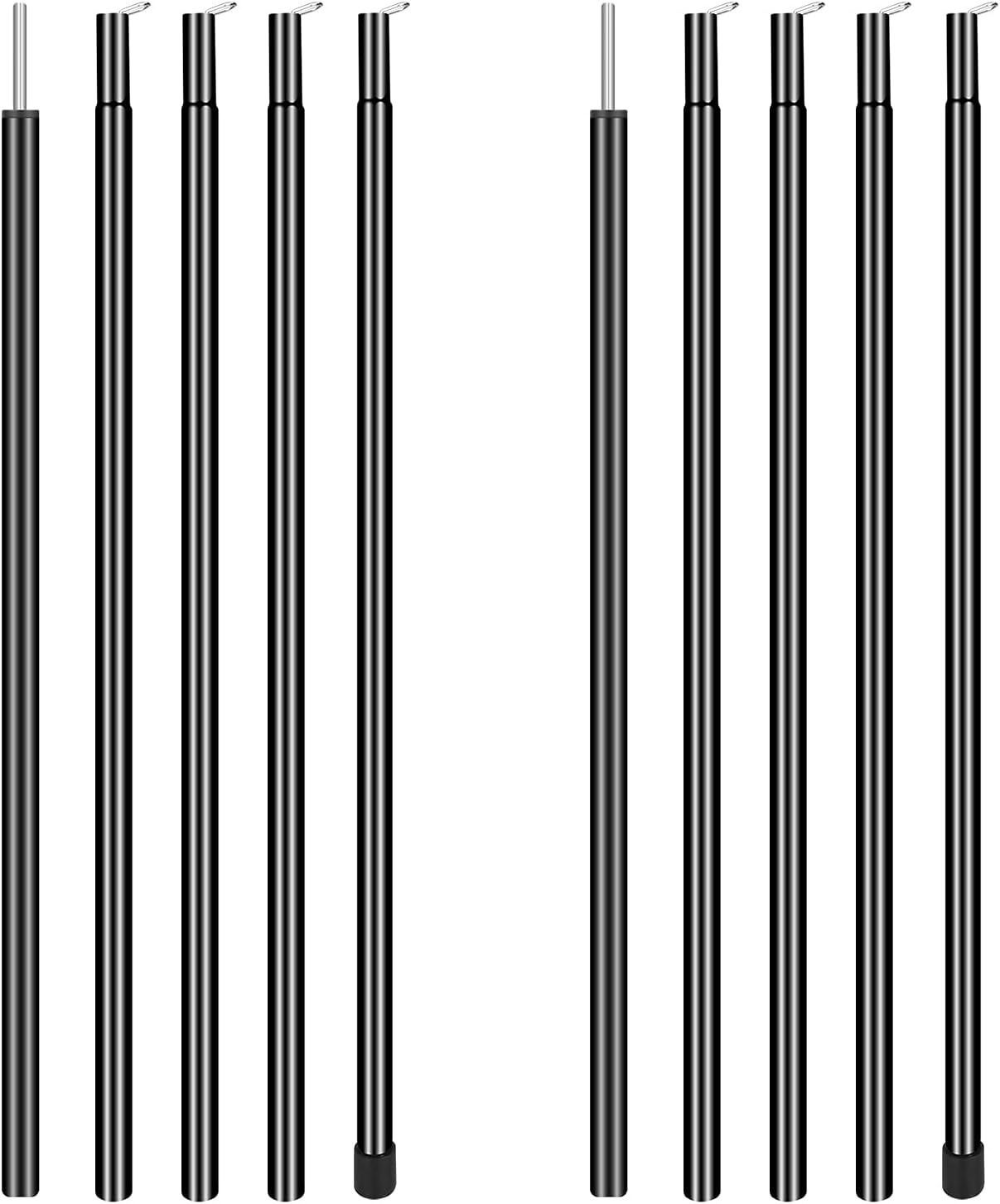 Tentstang, telescoopstang, set van 2, opstelstang voor tarp, tent, zonnezeil, campingzeilen, tentstokken verstelbaar van 50-200 cm, stang voor bevestiging van het zonnezeil