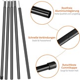 Tentstang, telescoopstang, set van 2, opstelstang voor tarp, tent, zonnezeil, campingzeilen, tentstokken verstelbaar van 50-200 cm, stang voor bevestiging van het zonnezeil