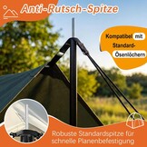 Tentstang, telescoopstang, set van 2, opstelstang voor tarp, tent, zonnezeil, campingzeilen, tentstokken verstelbaar van 50-200 cm, stang voor bevestiging van het zonnezeil