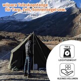 Tentstang, telescoopstang, set van 2, opstelstang voor tarp, tent, zonnezeil, campingzeilen, tentstokken verstelbaar van 50-200 cm, stang voor bevestiging van het zonnezeil
