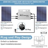 800W Balkon Zonne-energie Omvormer met WLAN App - Pure Sinusgolf, IP65 Waterdicht, 10 Jaar Garantie