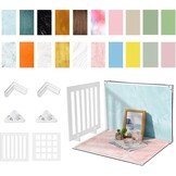10-delige fotoachtergrondset, 42 x 29 cm, productfotografie, dubbelzijdig opvouwbaar, ideaal voor fotostudio's, sieraden, cosmetica, tafels en bureaus