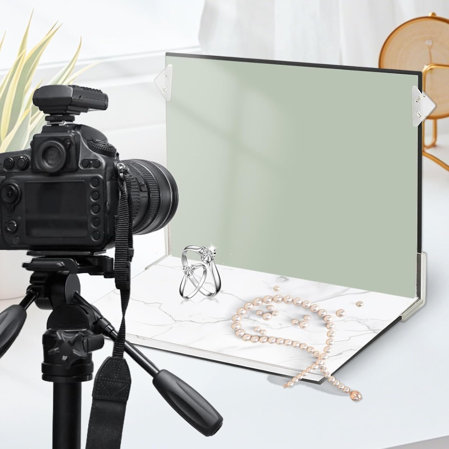 10-delige fotoachtergrondset, 42 x 29 cm, productfotografie, dubbelzijdig opvouwbaar, ideaal voor fotostudio's, sieraden, cosmetica, tafels en bureaus