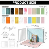 10-delige fotoachtergrondset, 42 x 29 cm, productfotografie, dubbelzijdig opvouwbaar, ideaal voor fotostudio's, sieraden, cosmetica, tafels en bureaus