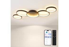 Slimme LED Plafondlamp Zwart 50W 100cm - 34% Korting