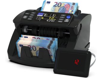 Detectalia V10 bankbiljettenmachine met detectie UV/MG/IR/MT/DD, 3,5 inch TFT-display + buitenscherm, totale waarde, partij en som 1000 bankbiljetten per minuut, multivaluta