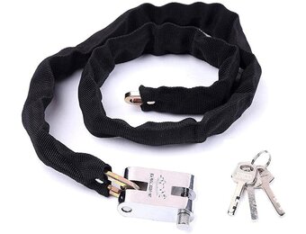Riloer 60cm/80cm/100/130cm Bike Chain Lock Heavy Duty Hangslot, Universeel Anti-Diefstal Beveiliging Slot met 3 sleutels voor Fiets Motorfiets Mountain Road Fietsen - Maat 26x130cm