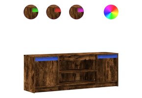 Tv-meubel met LED & 63% Korting - Gerookt Eiken