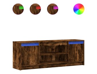 vidaXL Tv-meubel met LED 139,5x34x50 cm bewerkt hout gerookt eiken