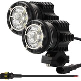 EVO Ledlamp rond 90W 6000K 9000lm Cree-leds extra lamp voor motorfiets zonder slijtage spot flits dual-modus lens van gehard glas CNC IP68