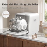 Midea Tabletop Dishwasher for 3 Place Settings, Can Be Used with and Without Water Connection, IOT Control, 6+1 Programmes, Touch Control, Mini Dishwasher for Homes, Dormitories and Motorhomes - Maat 3 Gedecke